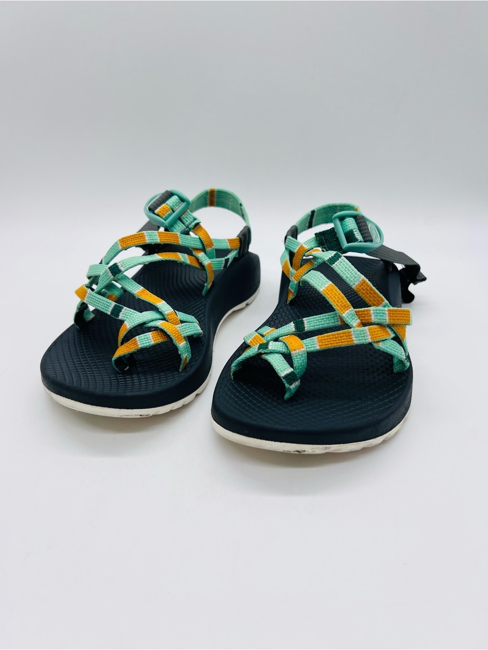 Chaco ZX/2 Women’s Green & Orange Double Strap Sport Sandals Size 7